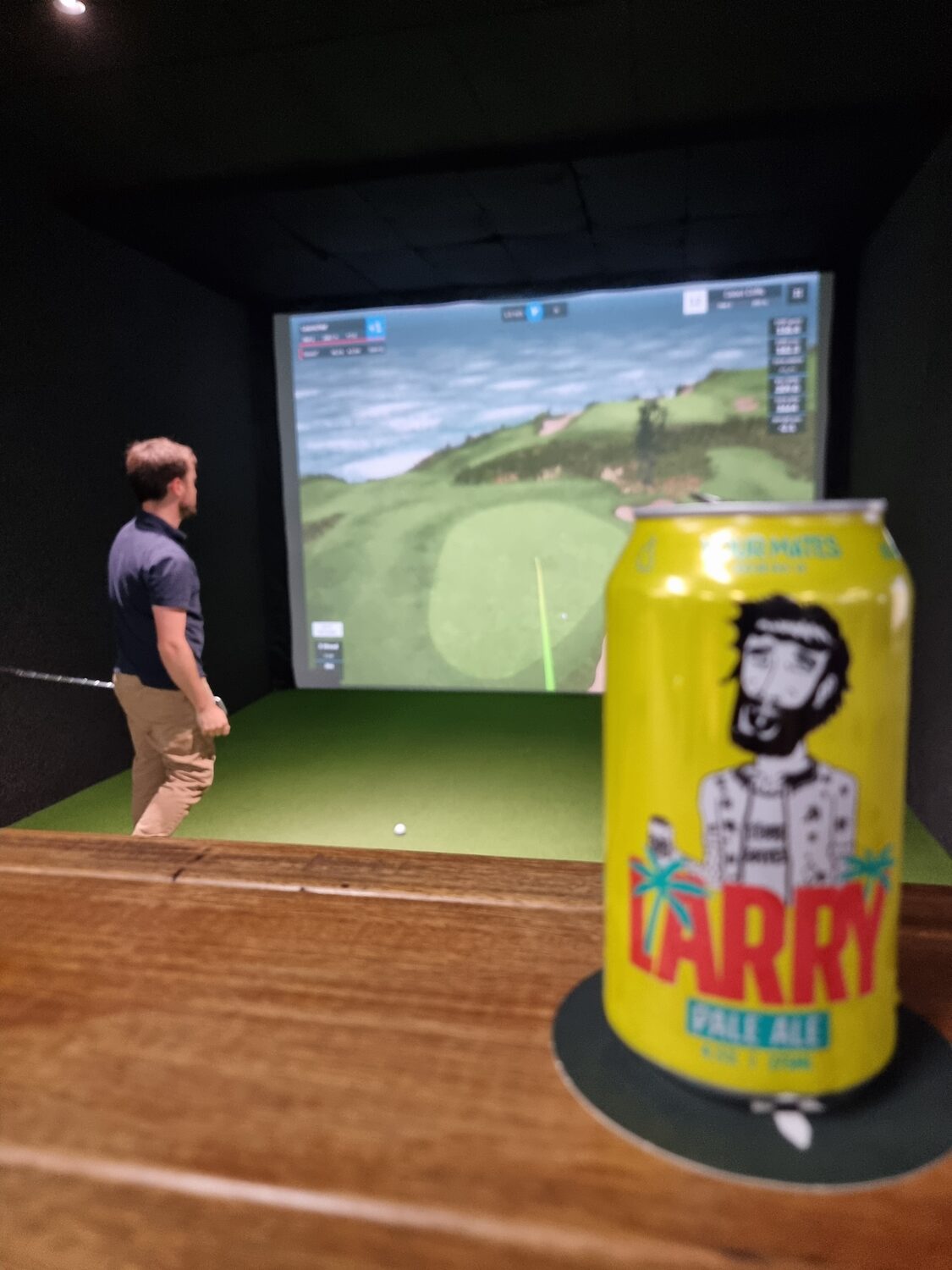 Playing with a cold one